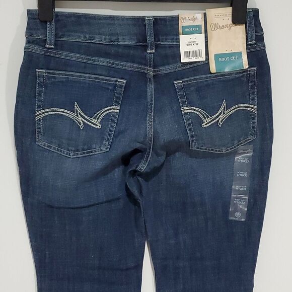 WRANGLER 31x32 Dark Wash Size 10 Boot Cut Jeans - Picture 4 of 7